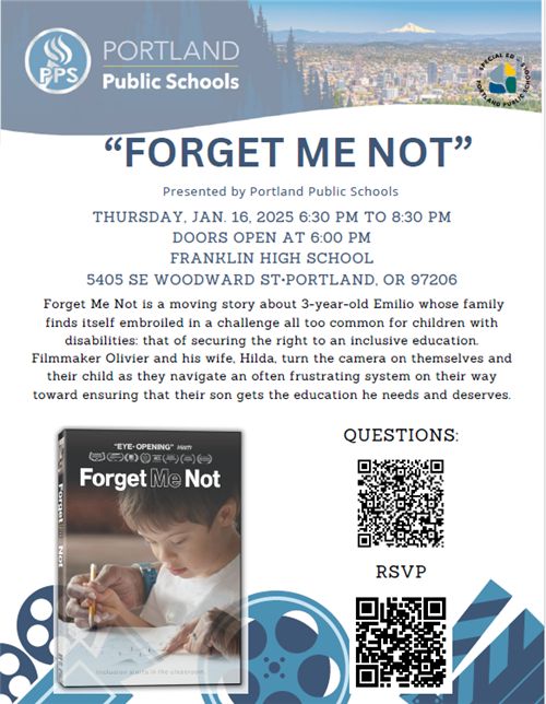 Flier for Forget Me Not